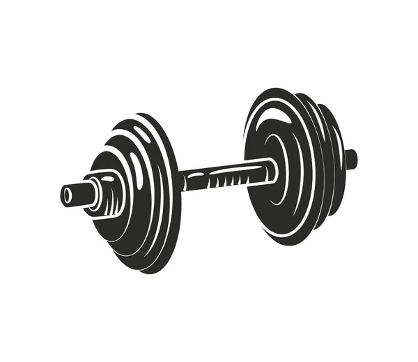 Gym Dumbbell Weight Icon Isolated — Stock Vector