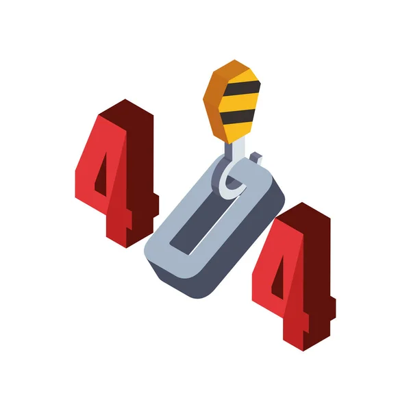 404 Error Internet Icon Isolated — Stock Vector
