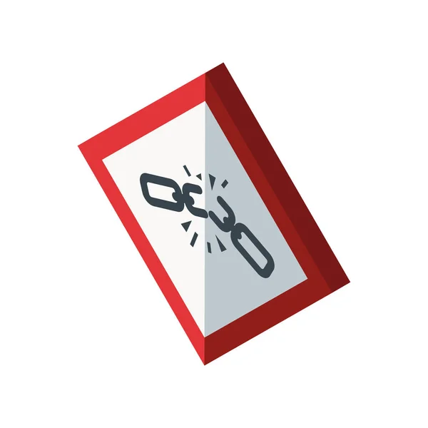 Broken Chain 404 Error Sign Icon Isolated — Stock Vector