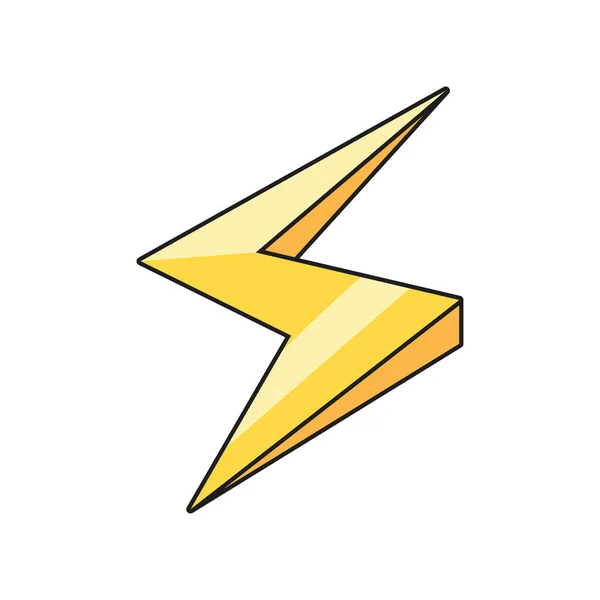 Thunderbolt Pop Art Jaren Negentig Icoon — Stockvector