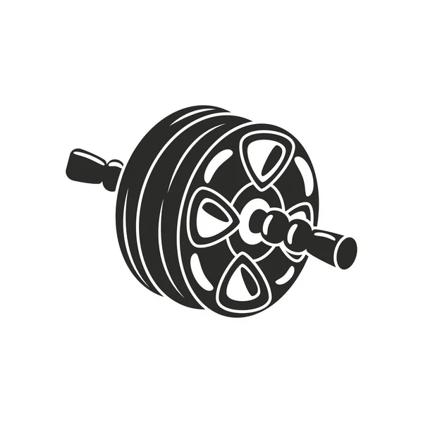 Abs Wheel Gym Icon Isolated — Stock Vector