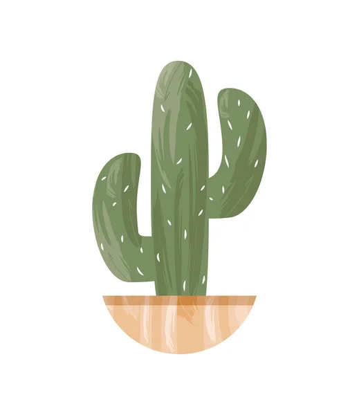 Krukväxter Kaktus Boho Stil Ikon Isolerad — Stock vektor