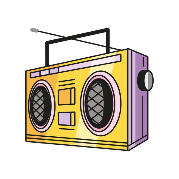 Ikona Radio Pop Art Devadesátých Let — Stockový vektor