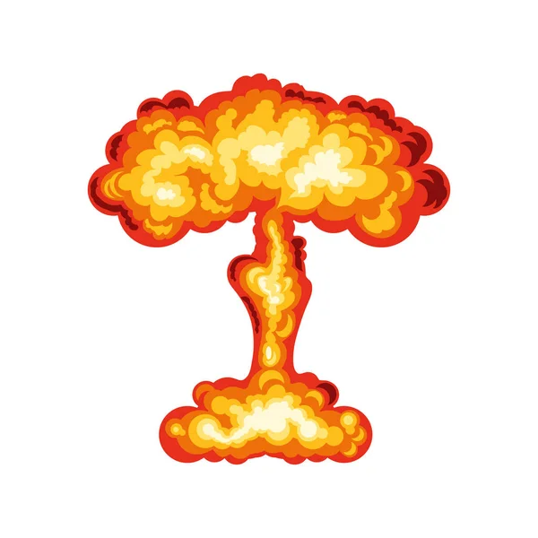 Explosion Flache Ikone Isoliertes Design — Stockvektor