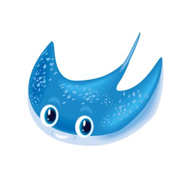 Stingray çizgi film simgesi izole edildi