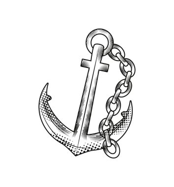 çapa dövme biçimi simgesi izole edildi