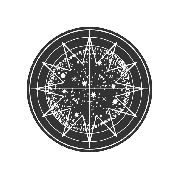 Stjärna Surrealistisk Astrologi Ikon Isolerad — Stock vektor