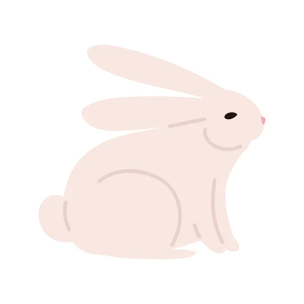 Cute Rabbit Animal Icon Isolated — Stock Vector