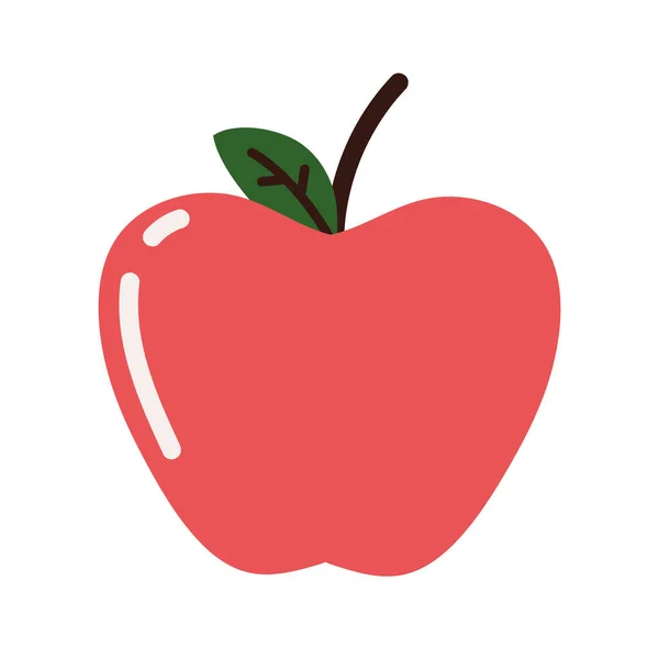 Jablečné Ovoce Čerstvé Ikony Izolované — Stockový vektor