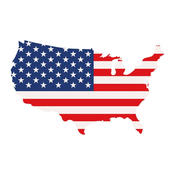 American Flag Map Icon Isolated — Stock Vector