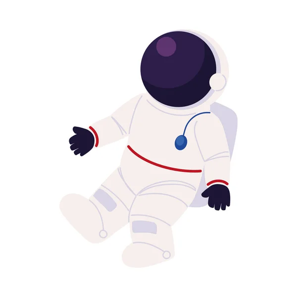 Ícone Desenho Animado Personagem Astronauta Isolado — Vetor de Stock