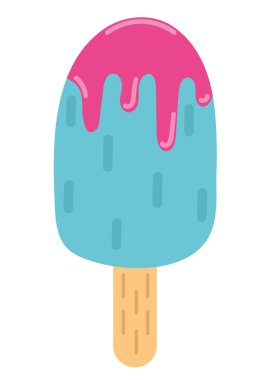 dondurma rengi pastel tropikal ikon izole