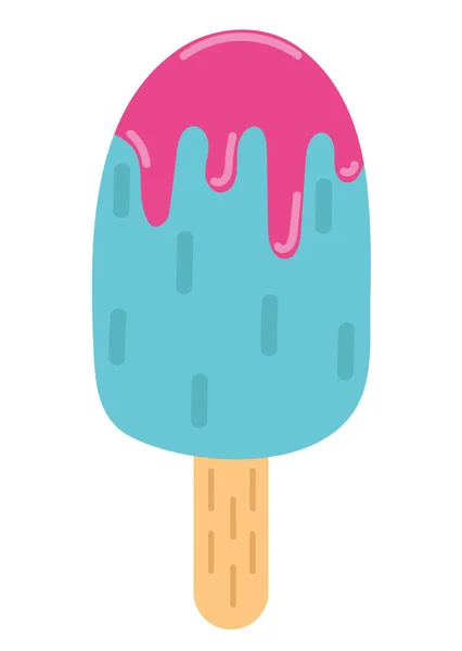 冰淇淋色泽淡淡的热带图标孤立 — 图库矢量图片