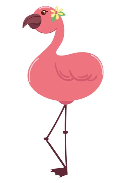 Flamingo Pássaro Cor Pastel Ícone Tropical —  Vetores de Stock