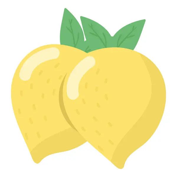 Warna Lemon Ikon Tropis Pastel Terisolasi - Stok Vektor