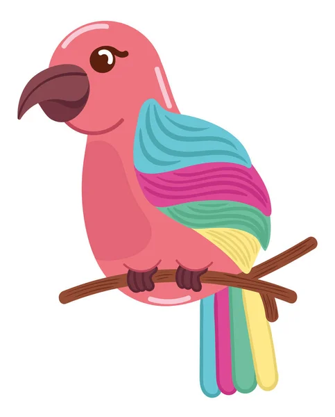 Macaw Väri Pastelli Trooppinen Kuvake Eristetty — vektorikuva