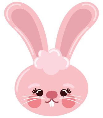 Şirin tavşan yüzü simgesi izole