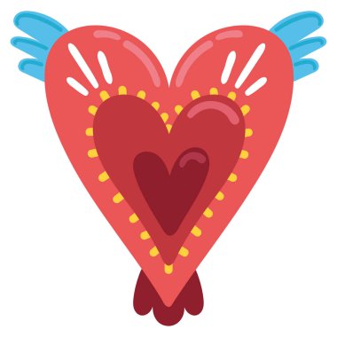 Kanat simgesi izole edilmiş kalp