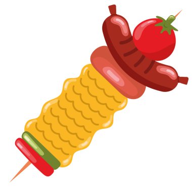 bbq şiş domates ikonu izole