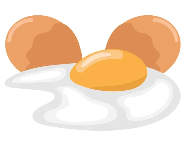 Жареные Вареные Яйца Иконка Плоская — стоковый вектор