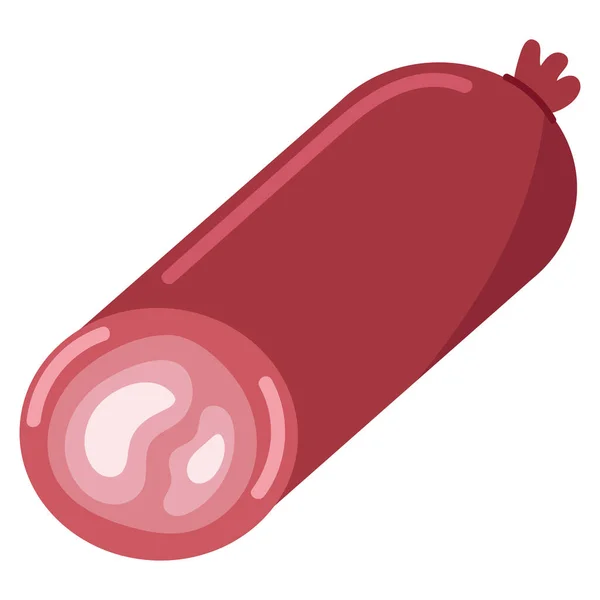 Salami Meat Icon Flat Isolated — Stock Vector