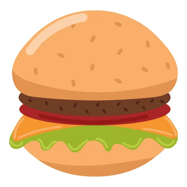 汉堡包肉图标平面隔离 — 图库矢量图片