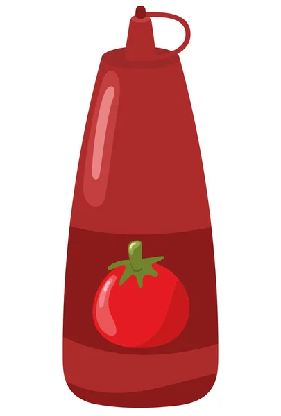 Tomato Sauce Bottle Icon Isolated — Stock Vector