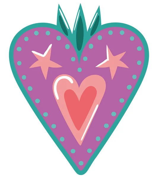 Icono Decorativo Corazón Plano Aislado — Vector de stock