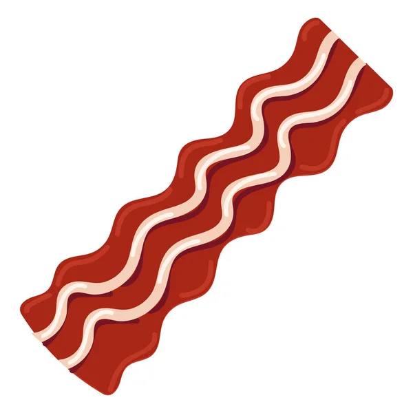 Bacon Vlees Pictogram Plat Geïsoleerd — Stockvector