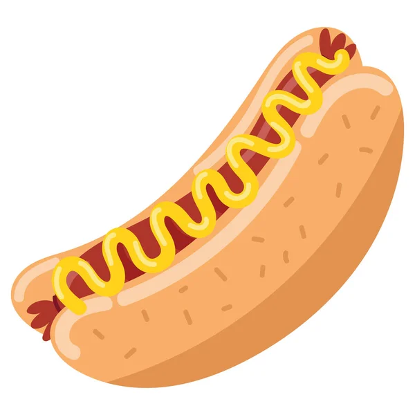 Icône Viande Hot Dog Plat Isolé — Image vectorielle