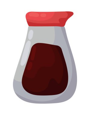 Soja sosu Japon yemek ikonu izole