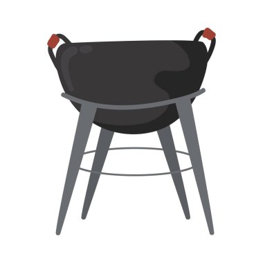 bbq ızgara düz simgesi izole edildi