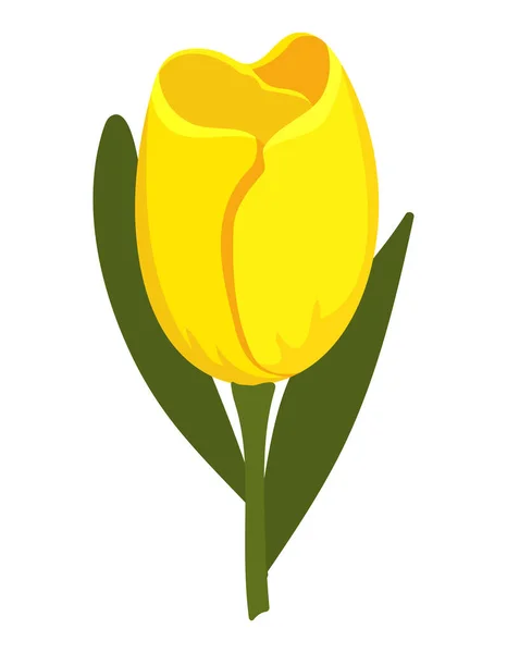 Yellow Flower Icon Flat Isolated — Stock Vector