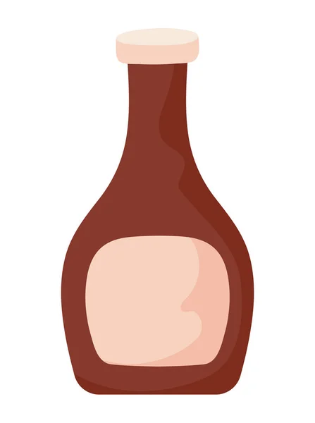 Bbq Sauce Flasche Symbol Isoliert — Stockvektor