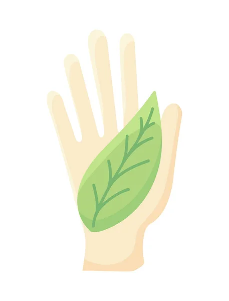 stock vector cruelty free, hand with leaf icon