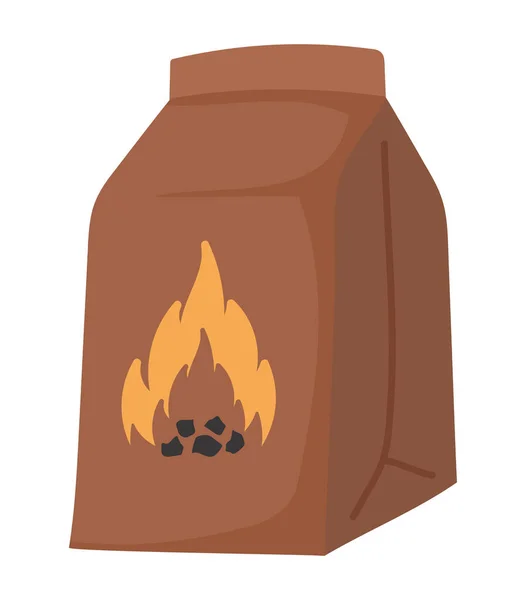 袋装木炭Bbq图标隔离 — 图库矢量图片