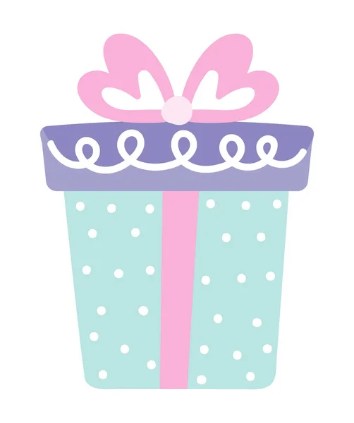Gift Box Birthday Icon Flat Isolated — Stock Vector