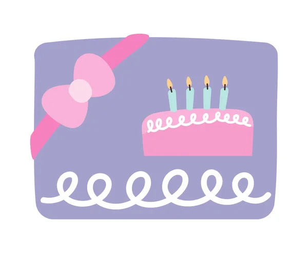 Gift Card Birthday Icon Flat Isolated — Stock Vector