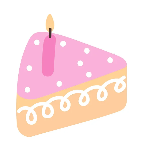 Tårta Födelsedag Med Ljus Ikon Isolerad — Stock vektor