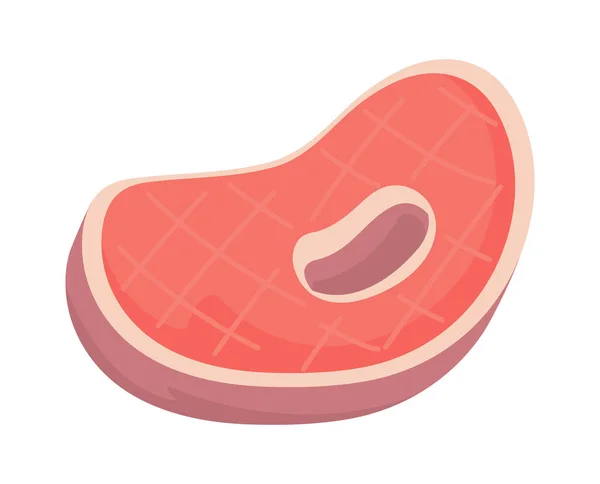 Steak Boeuf Icône Plate Isolé — Image vectorielle