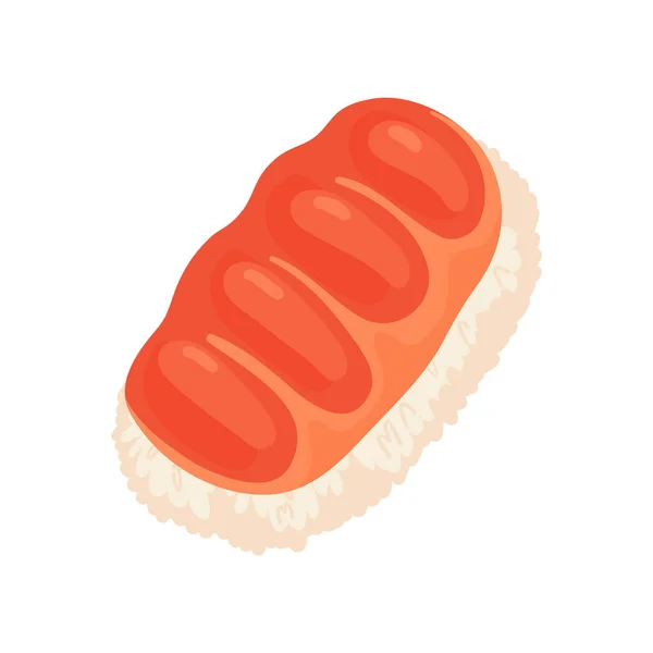 Salmon Rice Japanese Food Icon Isolated — Stock Vector