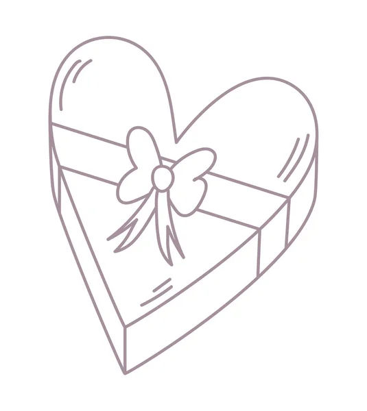 Σχήμα Καρδιάς Εικονίδιο Δώρο Επίπεδη Απομονωμένη — Διανυσματικό Αρχείο