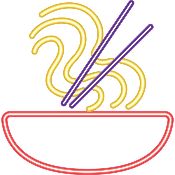 面霓虹灯食物图标隔离 — 图库矢量图片
