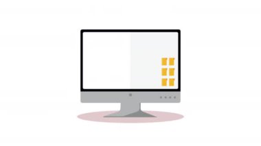 kafatası siber güvenlik animasyonlu masaüstü, 4k video animasyonu