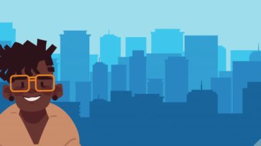 Irklar arası erkek karakteri animasyonu, 4k video animasyonu