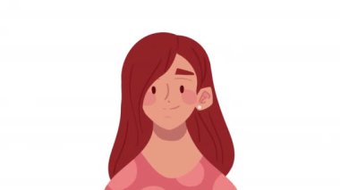 kızıl saçlı kadın karakter animasyonu, 4k video animasyonu