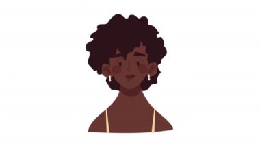 Afro kadın Avatar karakter animasyonu, 4k video animasyonu