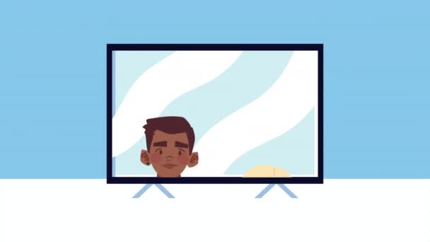 Interraciaal Paar Personages Animatie Video Geanimeerd — Stockvideo