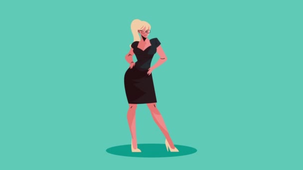 Блондинка Жінка Моделювання Персонажа Анімація Відео Анімовані — стокове відео