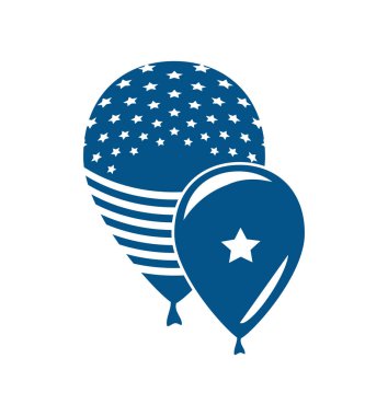 balonlar Amerikan kutlama ikonu izole